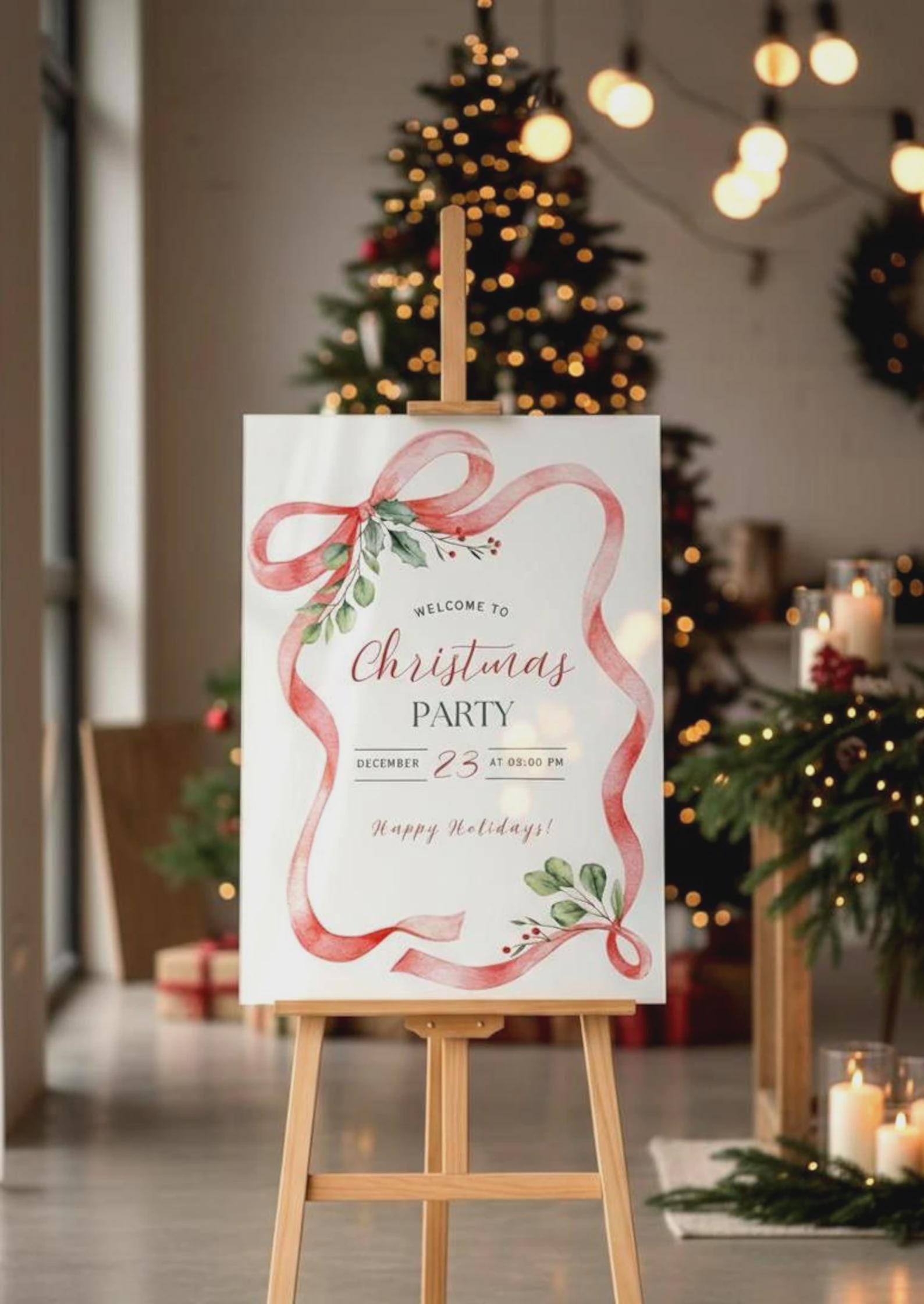 Merry Christmas Signs, Acrylic Welcome Signage, Personalized Festive Decor