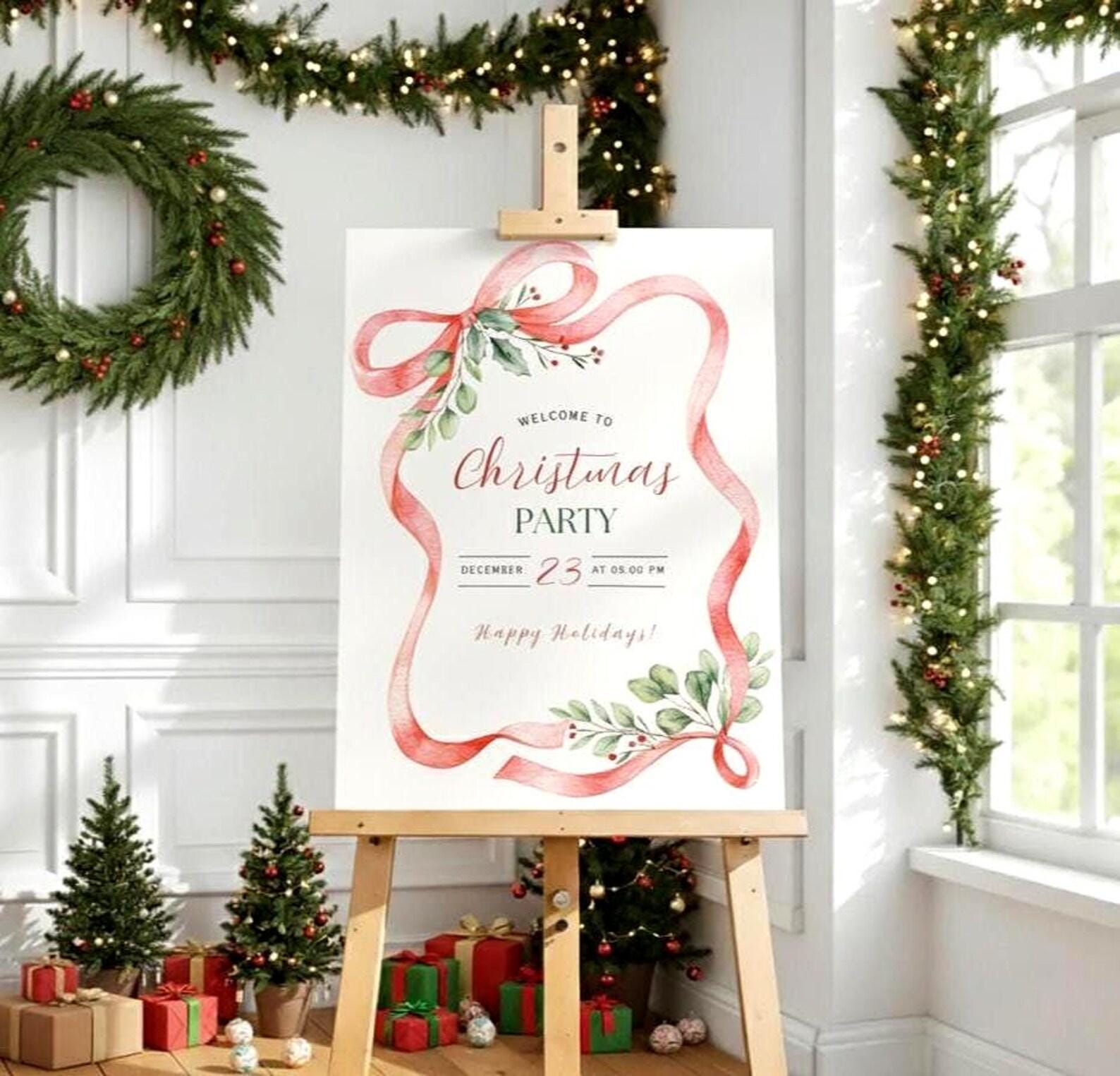 Merry Christmas Signs, Acrylic Welcome Signage, Personalized Festive Decor