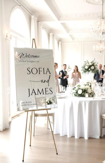 Wedding Mirror Sign, Custom Acrylic Welcome Signage, Engagement Decorations