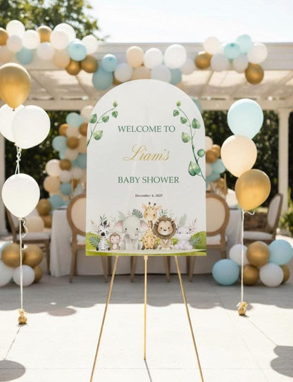 Custom Baby Shower Welcome Sign, A Little Wild One, Acrylic Party Decorations
