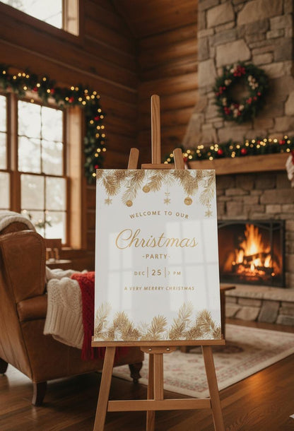 Personalize Merry Christmas Sign, Acrylic Welcome Signage, Festive Xmas Decor