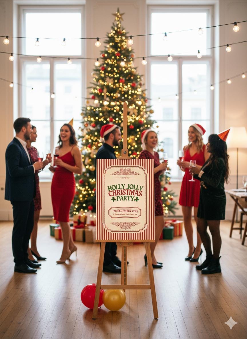 Acrylic Christmas Party Welcome Signs, Personalized XMas Decorations