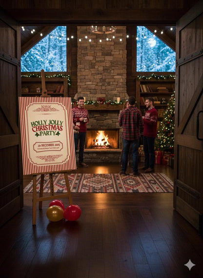 Acrylic Christmas Party Welcome Signs, Personalized XMas Decorations