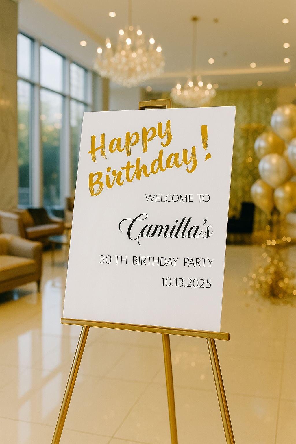 Acrylic Happy Birthday Sign, Welcome Board, Custom Party Decor