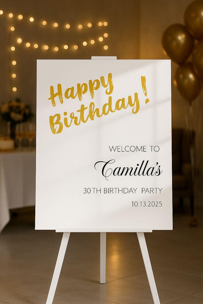 Acrylic Happy Birthday Sign, Welcome Board, Custom Party Decor
