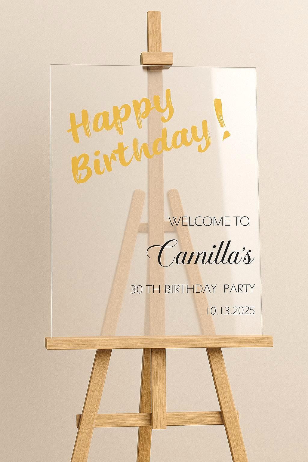 Acrylic Happy Birthday Welcome Sign, Party Decorations