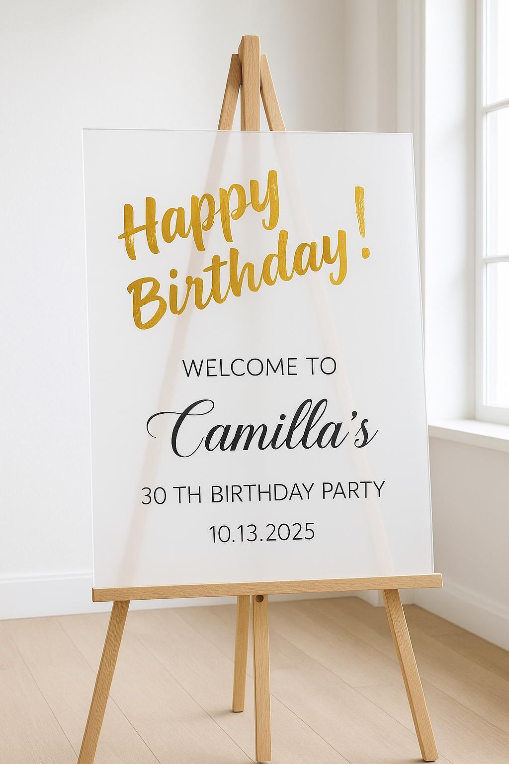 Acrylic Happy Birthday Sign: Party Decor