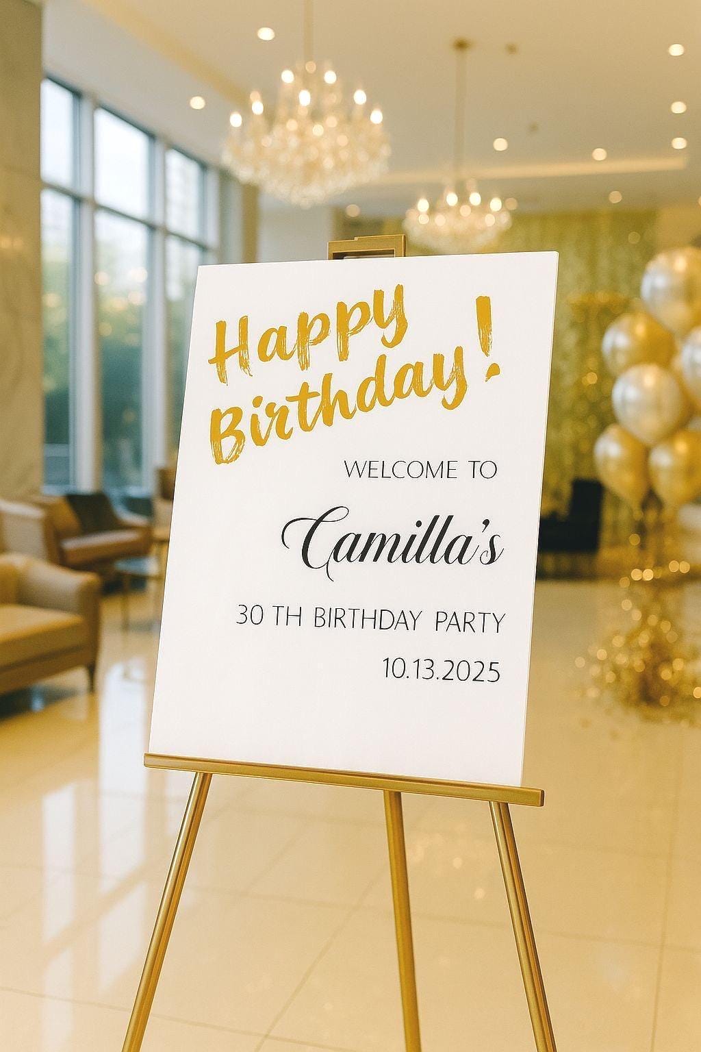 Acrylic Happy Birthday Sign: Party Decor