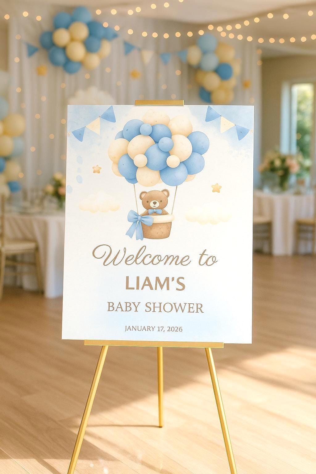 Baby Shower Sign, Acrylic Teddy Bear Welcome Board, Custom Party Decor