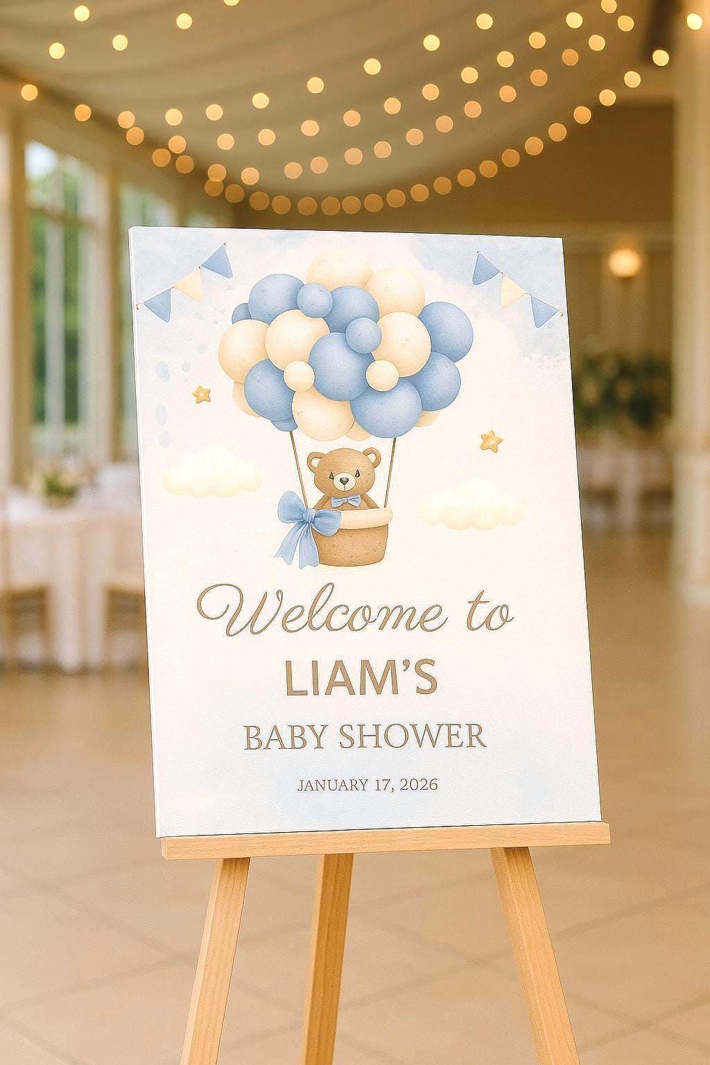 Baby Shower Sign, Acrylic Teddy Bear Welcome Board, Custom Party Decor