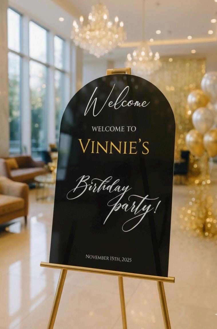 Custom Happy Birthday Sign, Acrylic Welcome Signage, Party Decorations