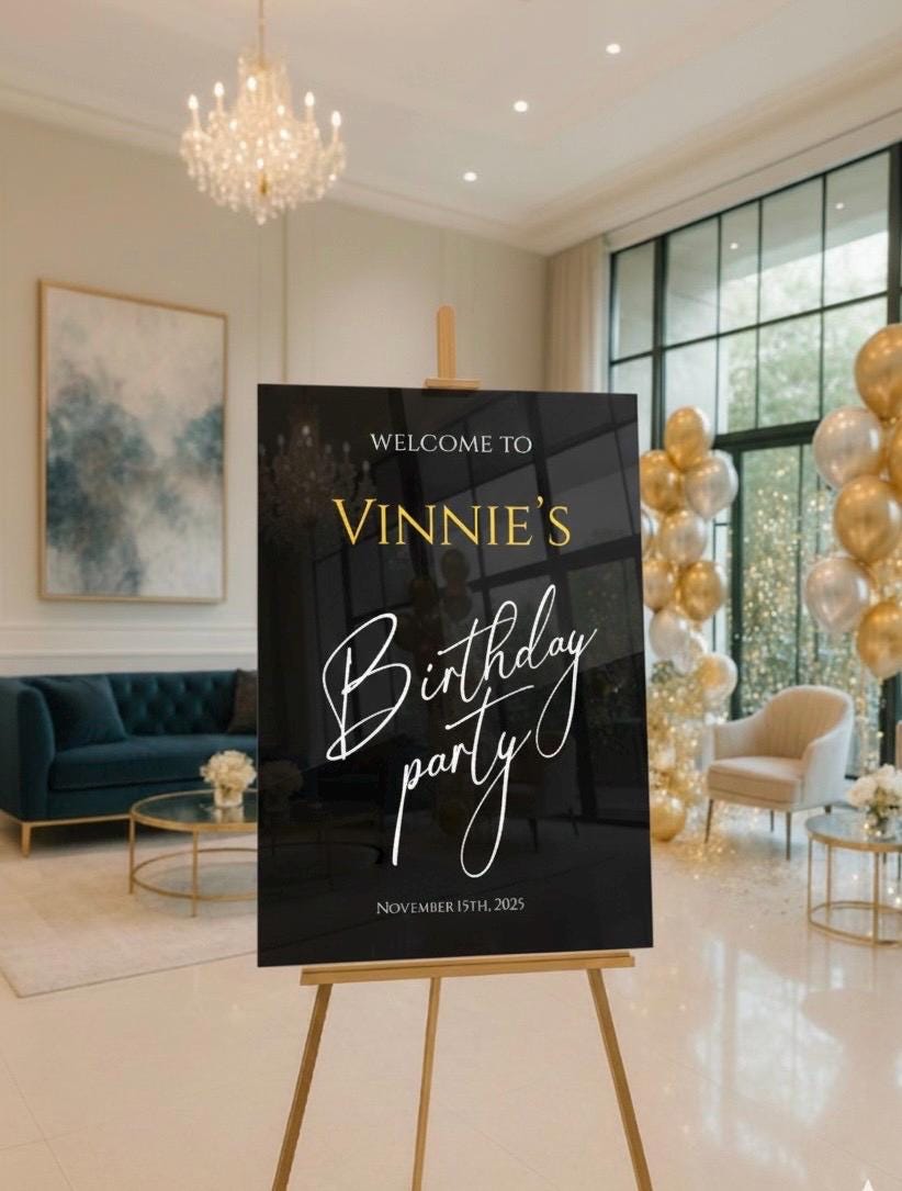 Custom Happy Birthday Sign, Acrylic Welcome Signage, Party Decorations
