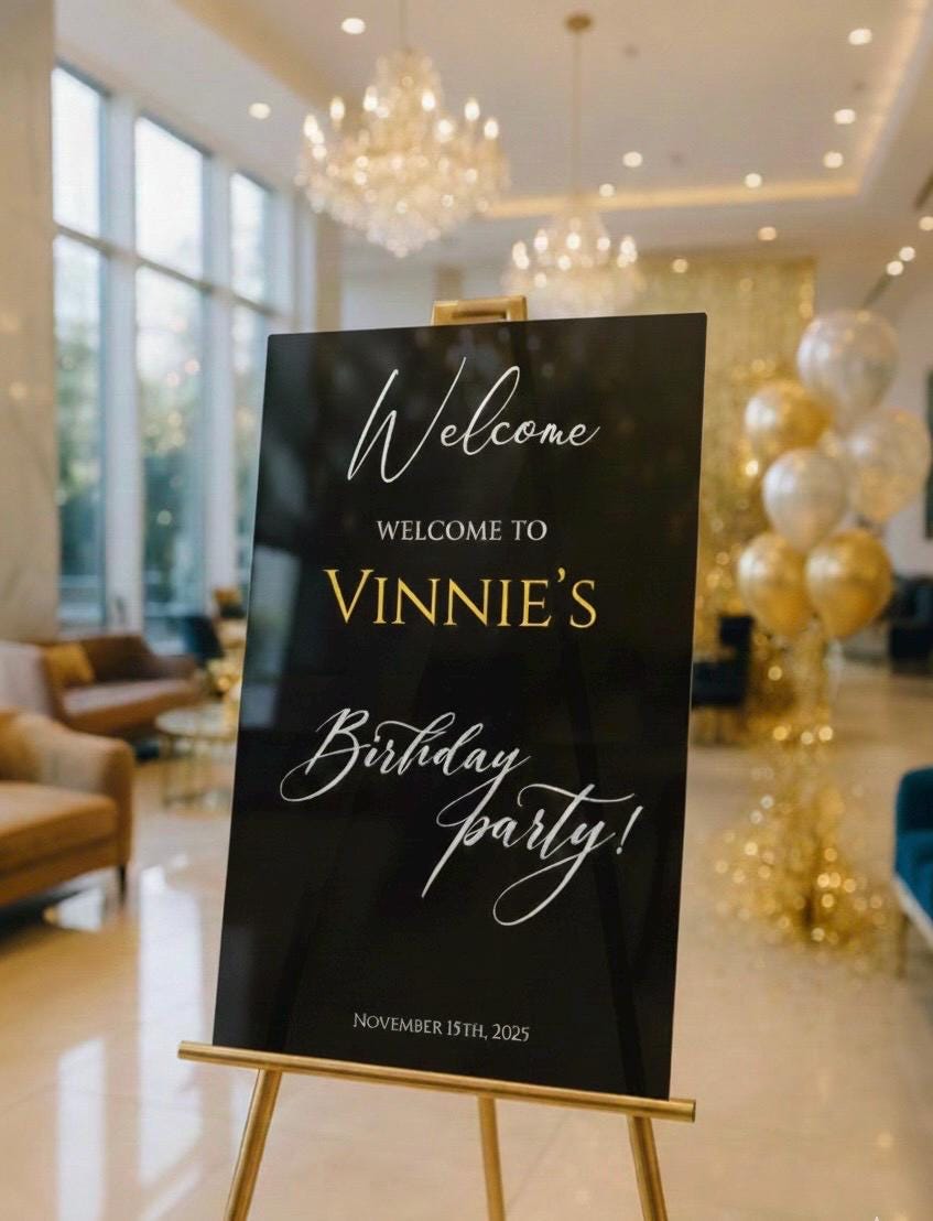 Custom Happy Birthday Sign, Acrylic Welcome Signage, Party Decorations