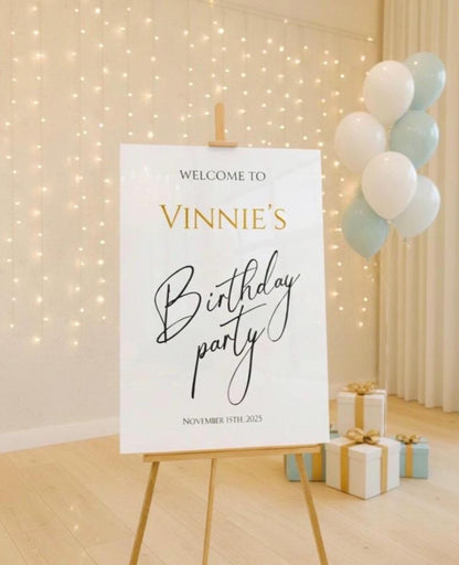 Acrylic Happy Birthday Welcome Sign, Party Decor Kits