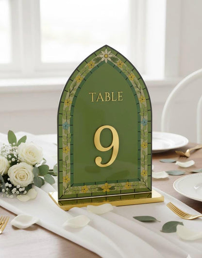 Arcylic Wedding Table Numbers, Stained Glass Style: Elegant Engagement Decor