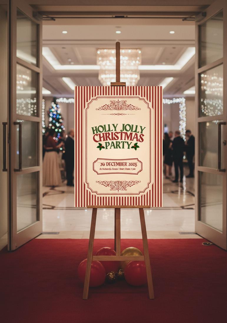 Acrylic Christmas Party Welcome Signs, Personalized XMas Decorations
