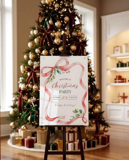 Merry Christmas Signs, Acrylic Welcome Signage, Personalized Festive Decor