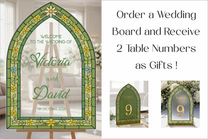 Stained Glass Wedding Welcome Sign, Custom Engagement Decorations