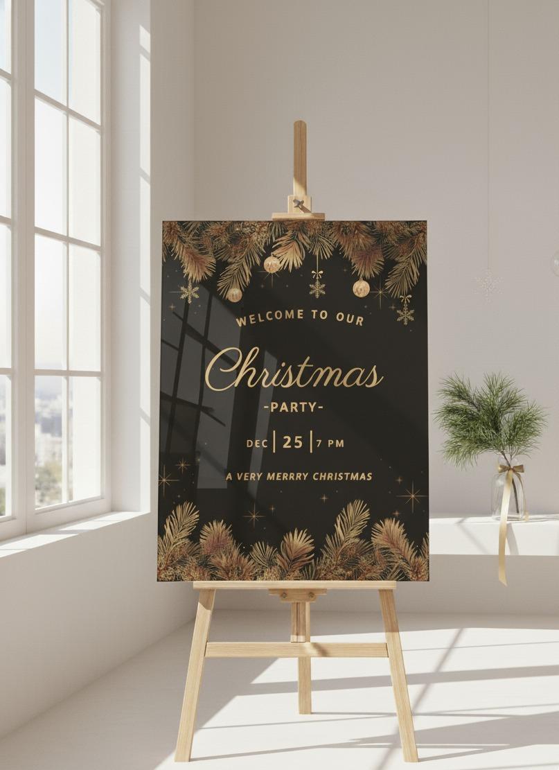 Personalize Merry Christmas Sign, Acrylic Welcome Signage, Festive Xmas Decor