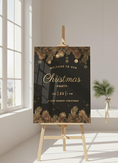 Personalize Merry Christmas Sign, Acrylic Welcome Signage, Festive Xmas Decor