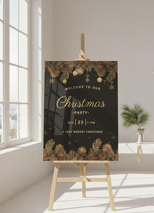 Personalize Merry Christmas Sign, Acrylic Welcome Signage, Festive Xmas Decor
