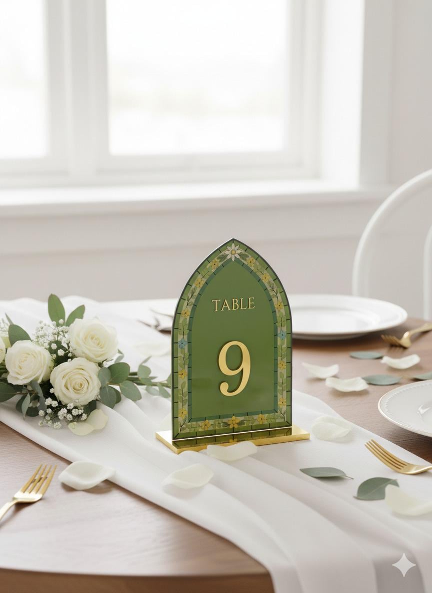 3D Gold Wedding Table Numbers, Acrylic Table Decor