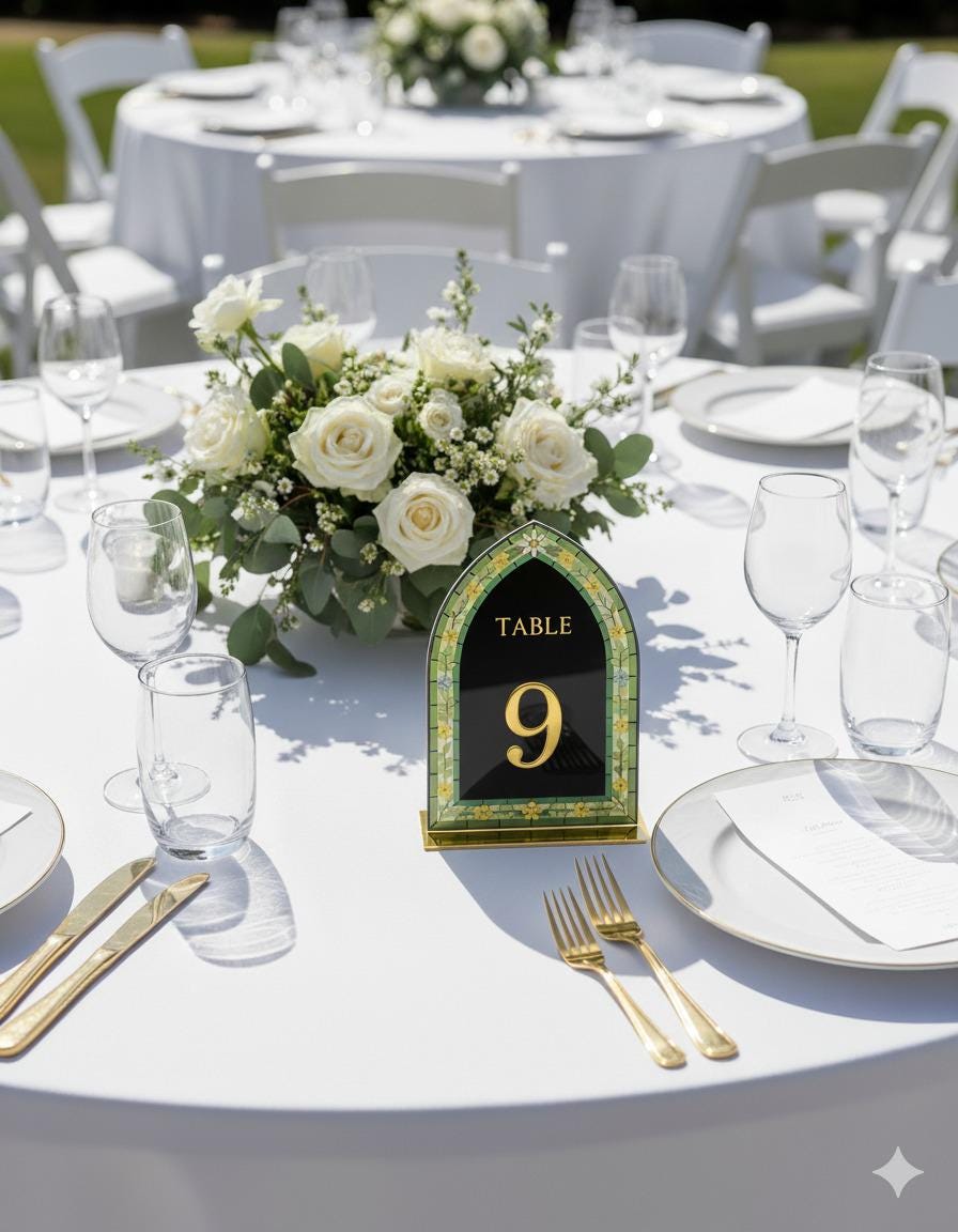 3D Gold Wedding Table Numbers, Acrylic Table Decor