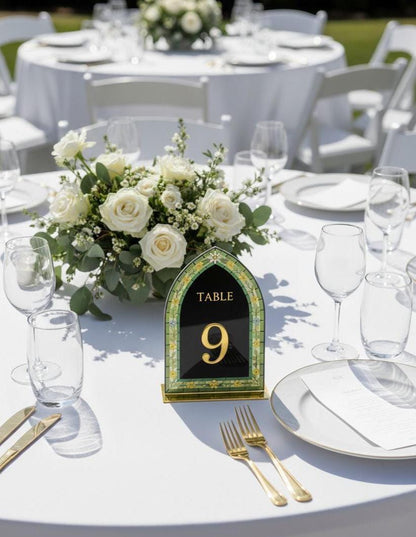 Acrylic Wedding Table Numbers, Stained Glass Style, Engagement Decorations