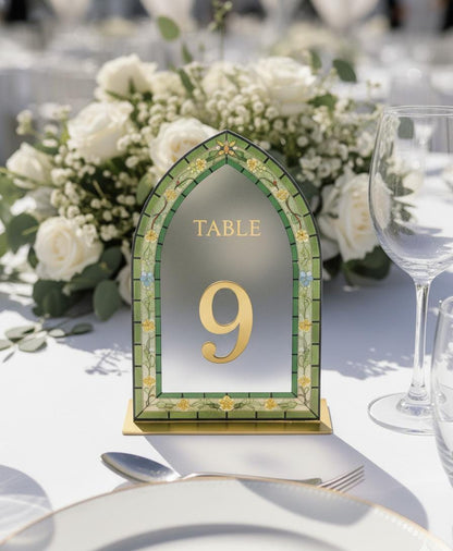 Acrylic Wedding Table Numbers, Stained Glass Style, Engagement Decorations