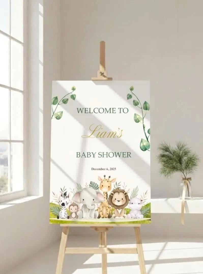 Baby Shower Signs, Acrylic Welcome Signage, A Little Wild One, Personalized Party Decor