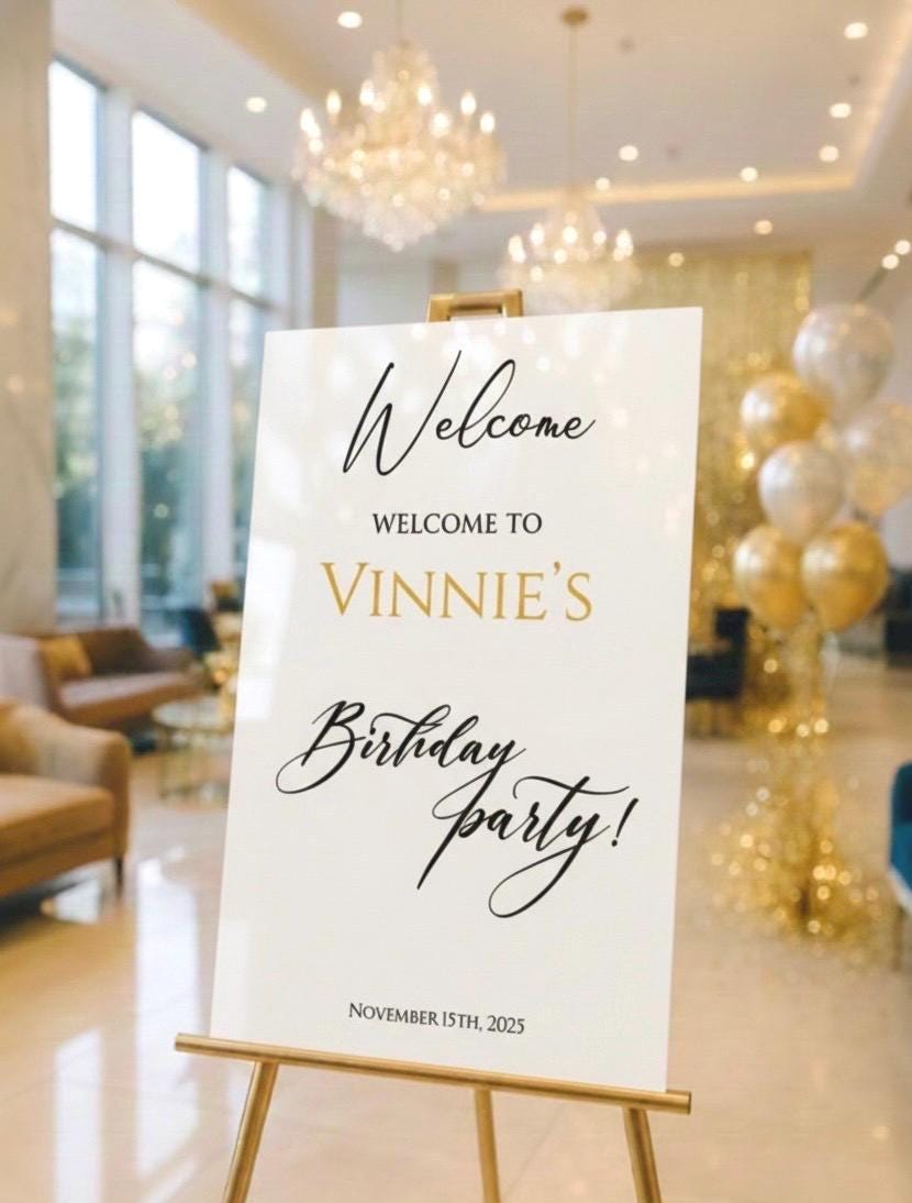 Custom Happy Birthday Sign, Acrylic Welcome Signage, Party Decorations
