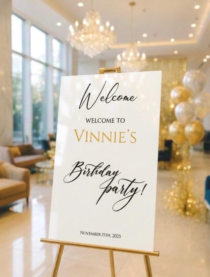 Custom Happy Birthday Sign, Acrylic Welcome Signage, Party Decorations
