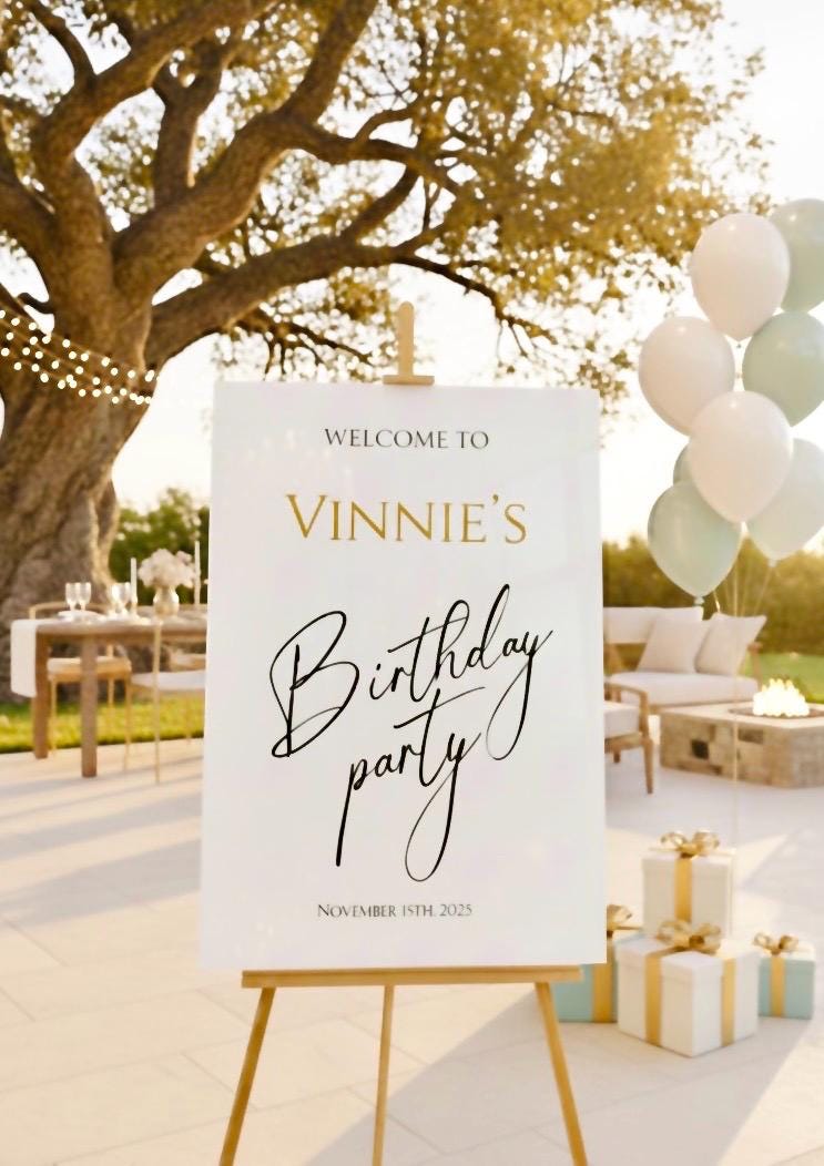 Custom Happy Birthday Sign, Acrylic Welcome Signage, Party Decorations