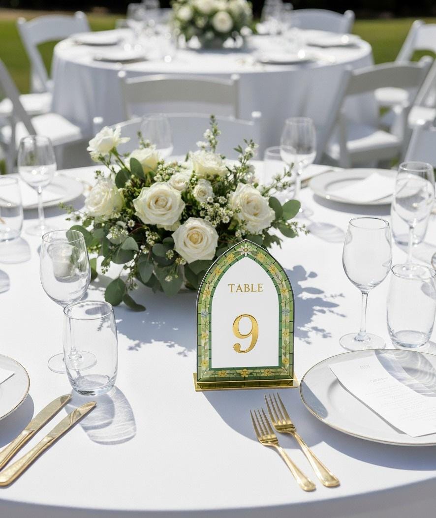 3D Gold Wedding Table Numbers, Acrylic Table Decor