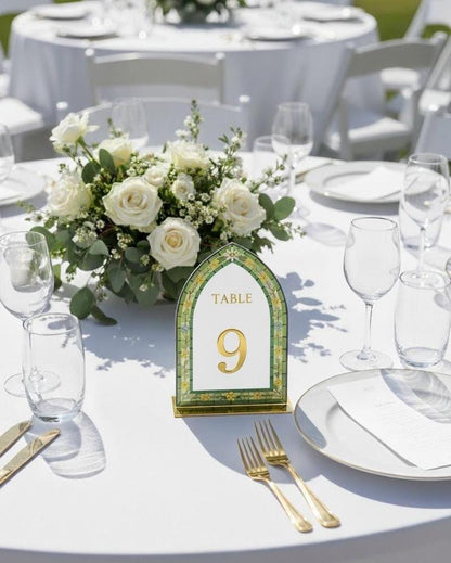 Wedding Table Numbers, Stained Glass Style with 3D Letters