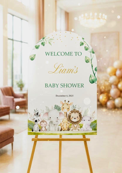 Custom Baby Shower Welcome Sign, A Little Wild One, Acrylic Party Decorations