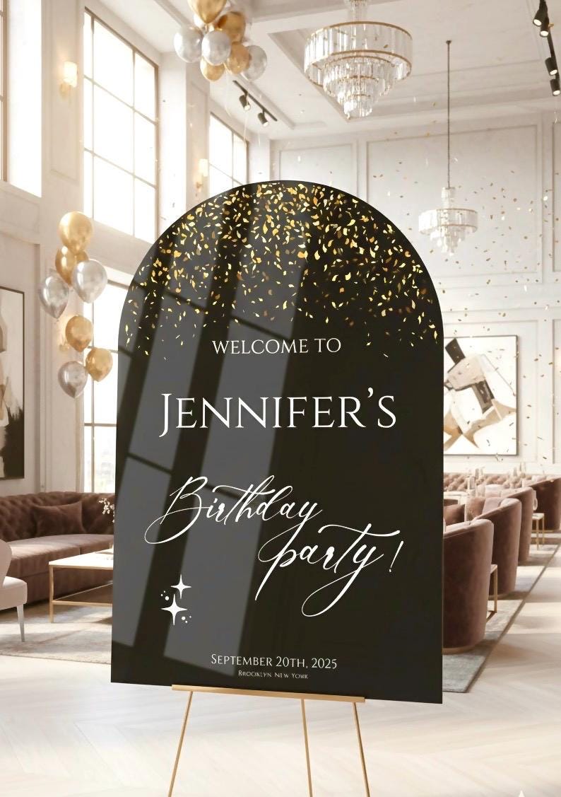 Acrylic Happy Birthday Welcome Signs: Custom Party Decor