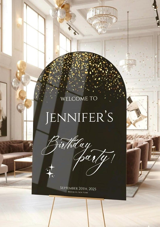 Acrylic Happy Birthday Welcome Signs: Custom Party Decor