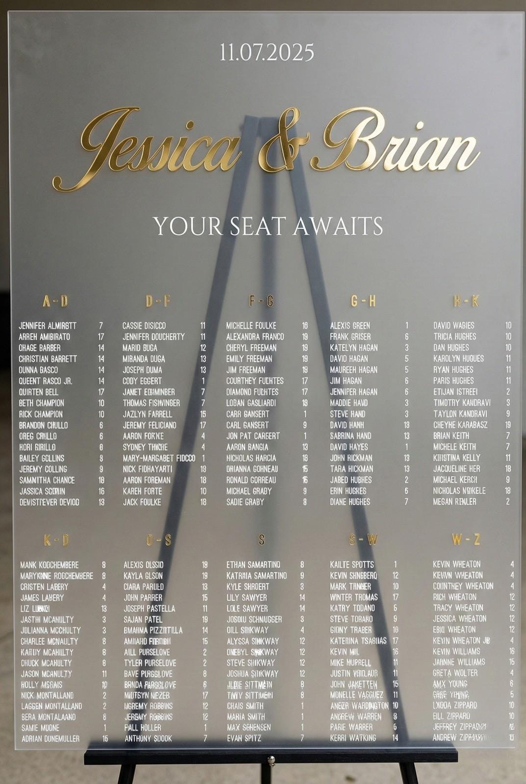 Wedding Seating Chart, Acrylic Find Your Seat Sign with 3D Letters