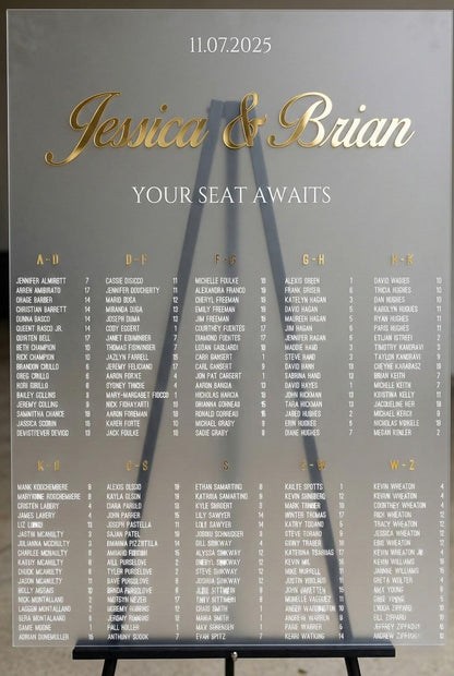 Wedding Seating Chart, Acrylic Find Your Seat Sign with 3D Letters