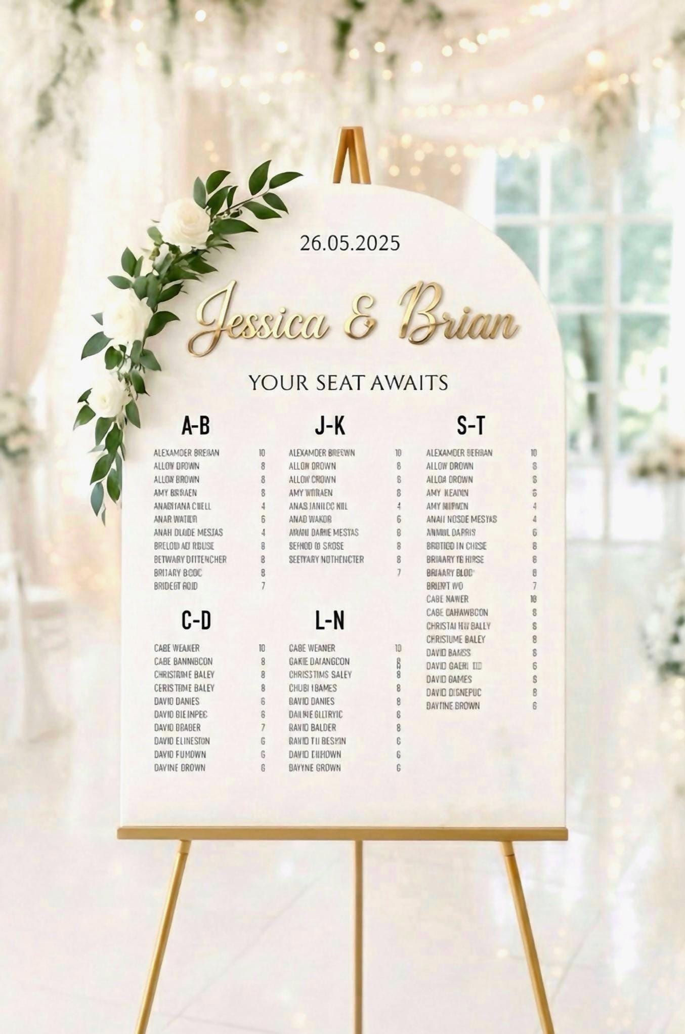 Wedding Seating Chart, Find Your Seat Sign: 3D Letters