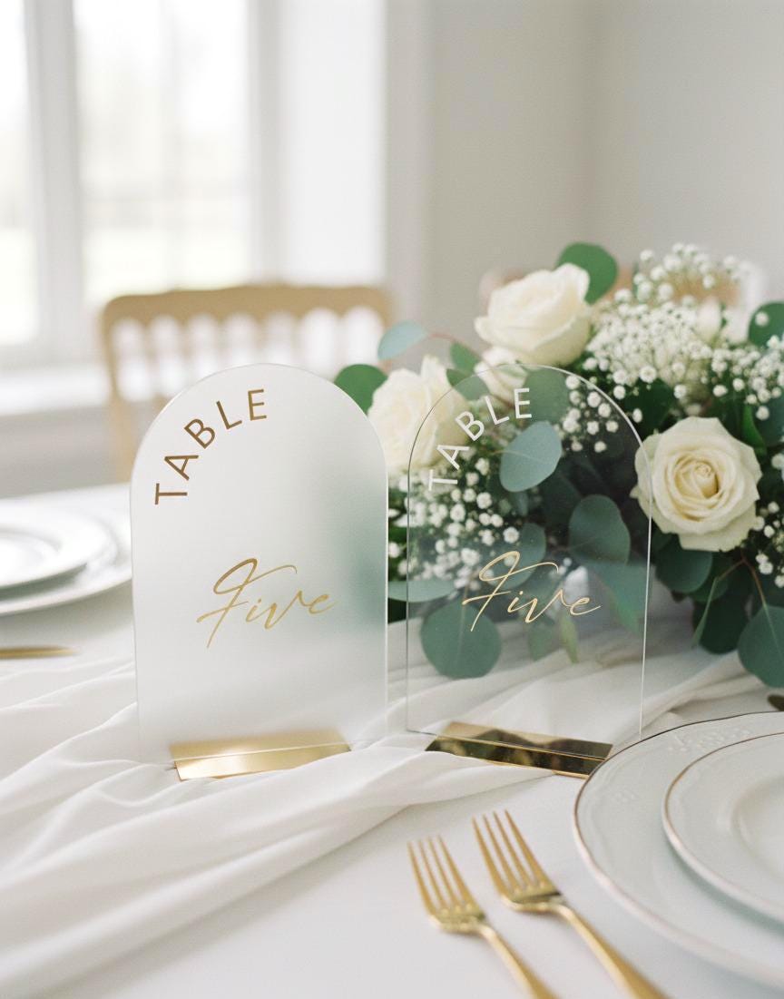 Wedding Table Numbers, Acrylic Custom Engagement Decorations