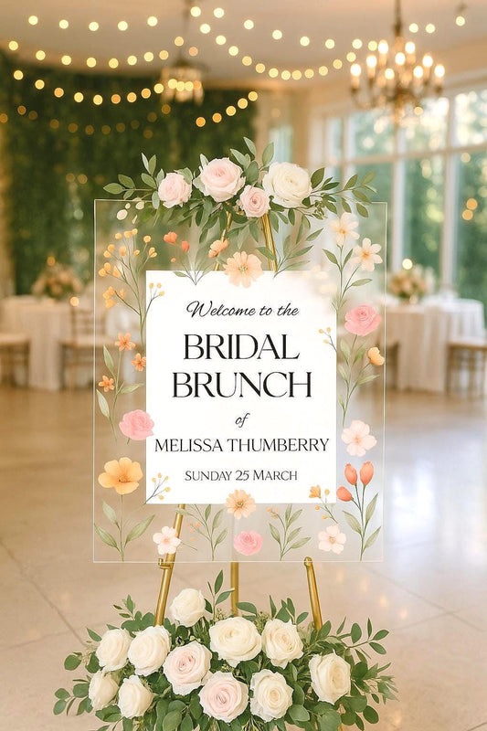 Bridal Shower Welcome Sign: Floral Wedding Decor