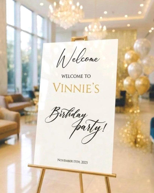 Acrylic Happy Birthday Welcome Sign, Party Decor Kits