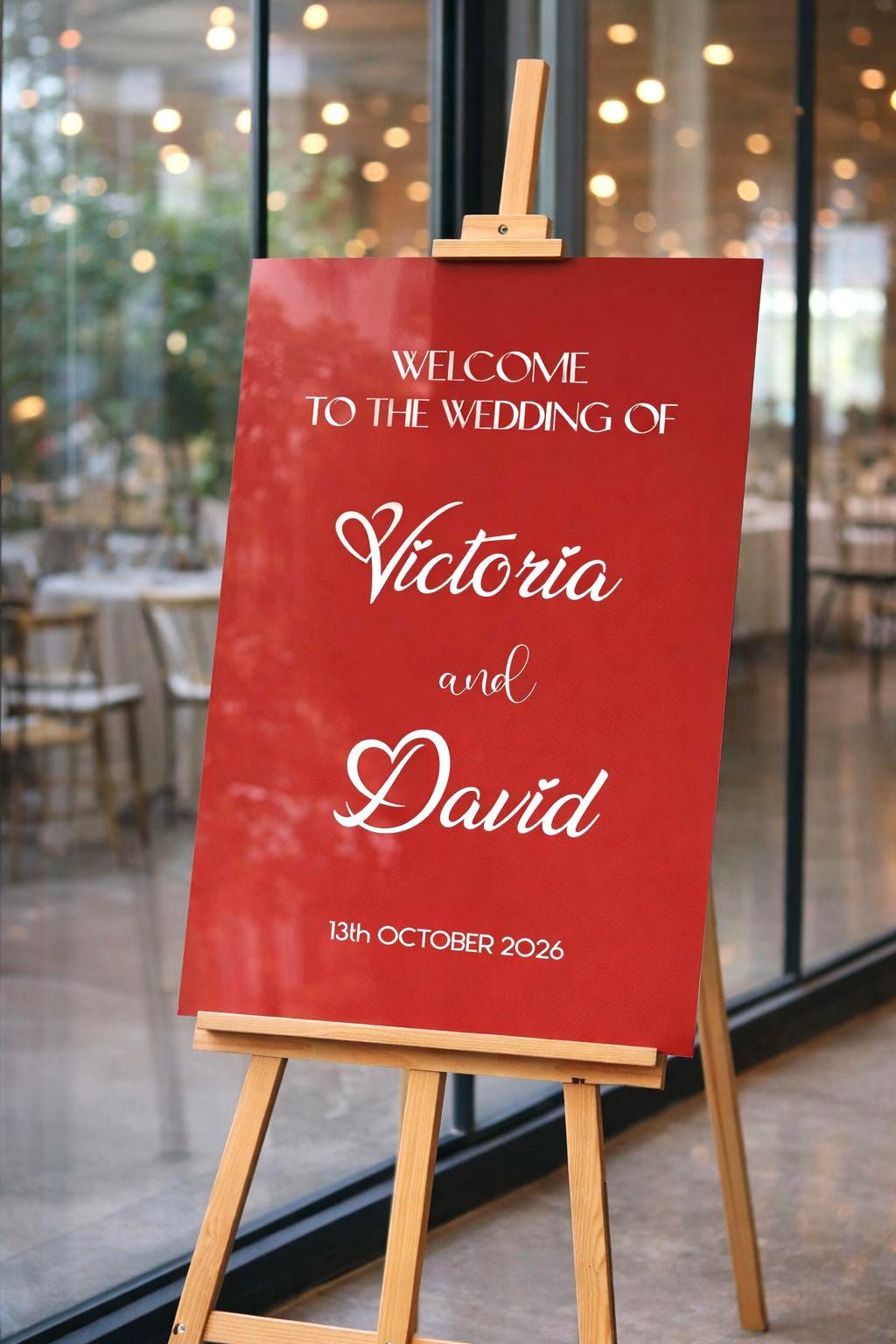Acrylic Red Wedding Entry Signs