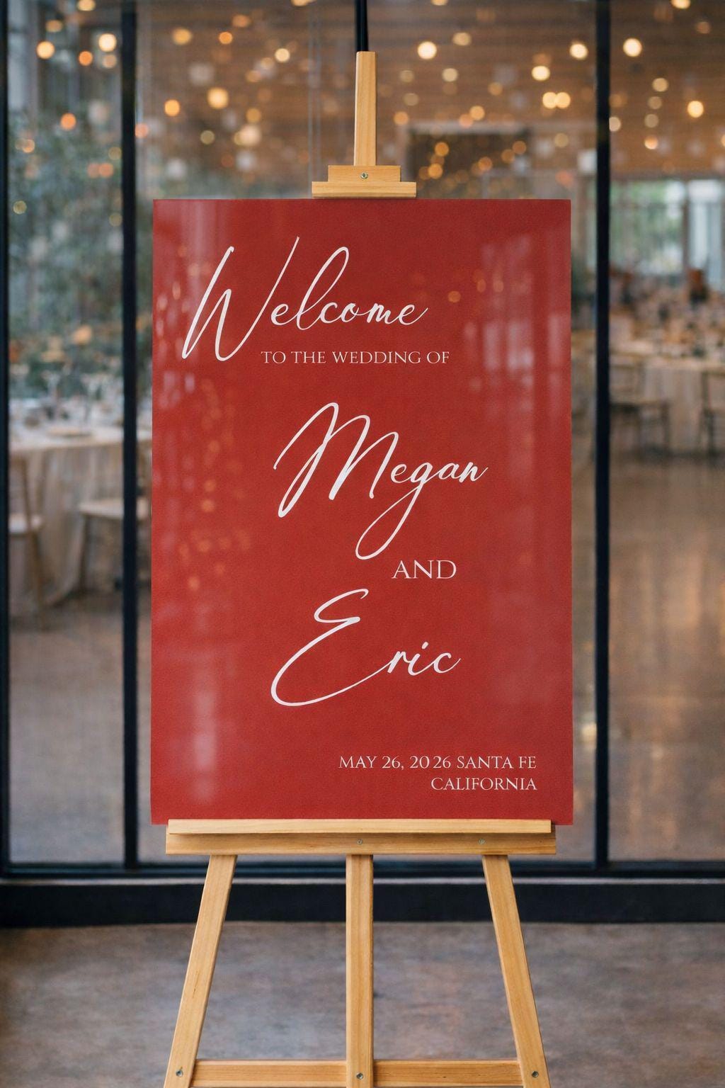 Acrylic Red Wedding Entry Signs