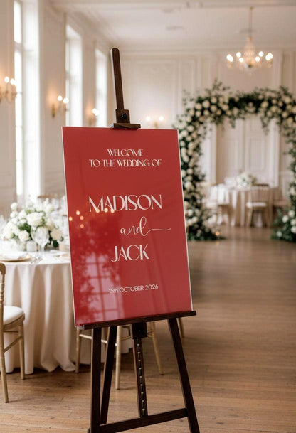 Acrylic Red Wedding Entry Signs