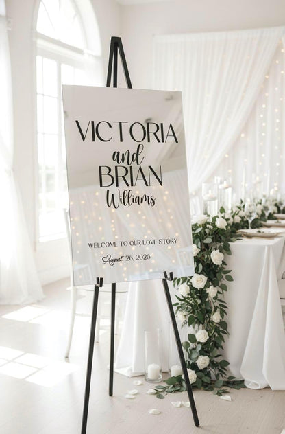 Mirror Wedding Sign: Acrylic Board