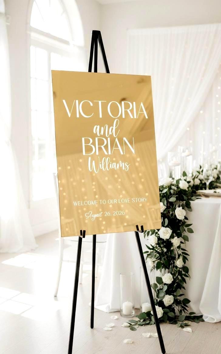 Mirror Wedding Sign: Acrylic Board