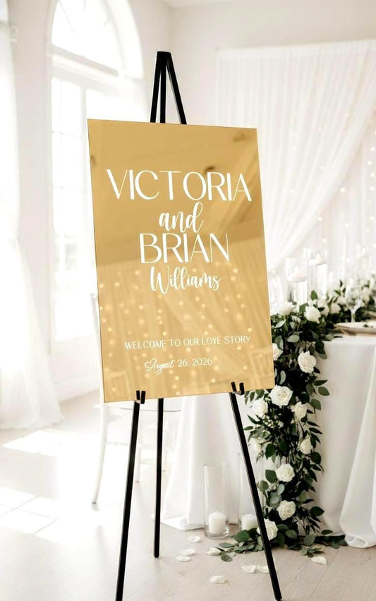 Mirror Wedding Sign: Acrylic Board
